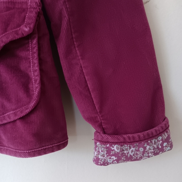 GAP Women's Rose Pink Classic Tailored Corduroy Blazer with Floral Cuffs 4 - Picture 6 of 15